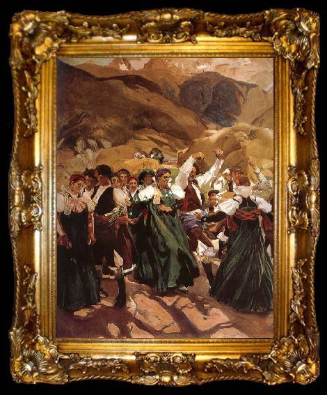 framed  Joaquin Sorolla Huo Da folk dance Aragon, ta009-2
